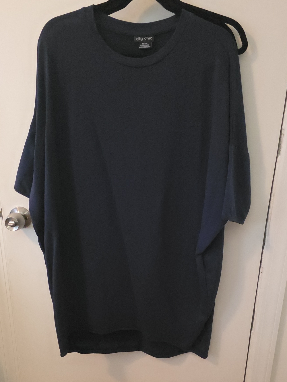 City Chic Men's Dark Navy Oversized Crew Tee